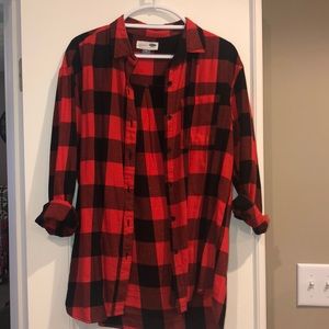Old Navy red and black flannel